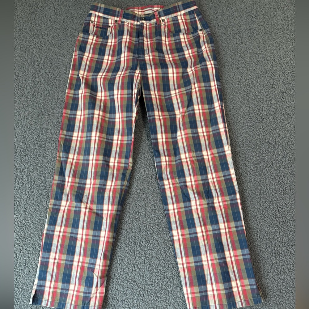 Ralph Lauren Plaid Pants in Blue, Red, White